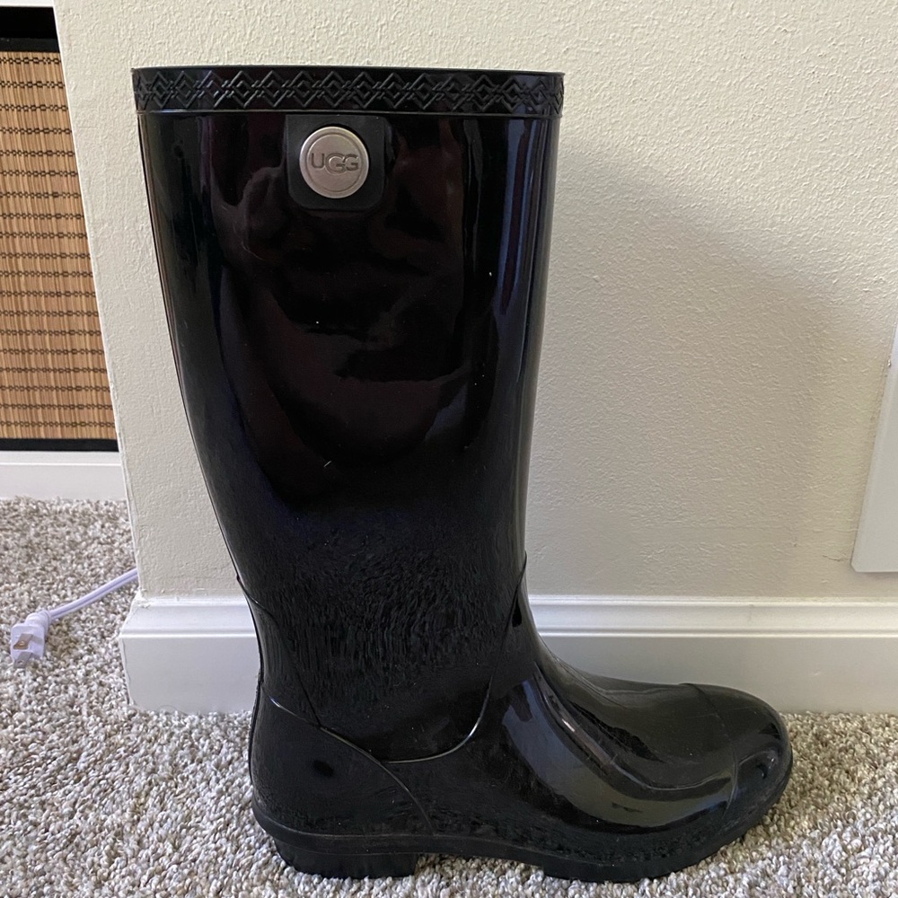 UGG Glossy Black Waterproof Boots